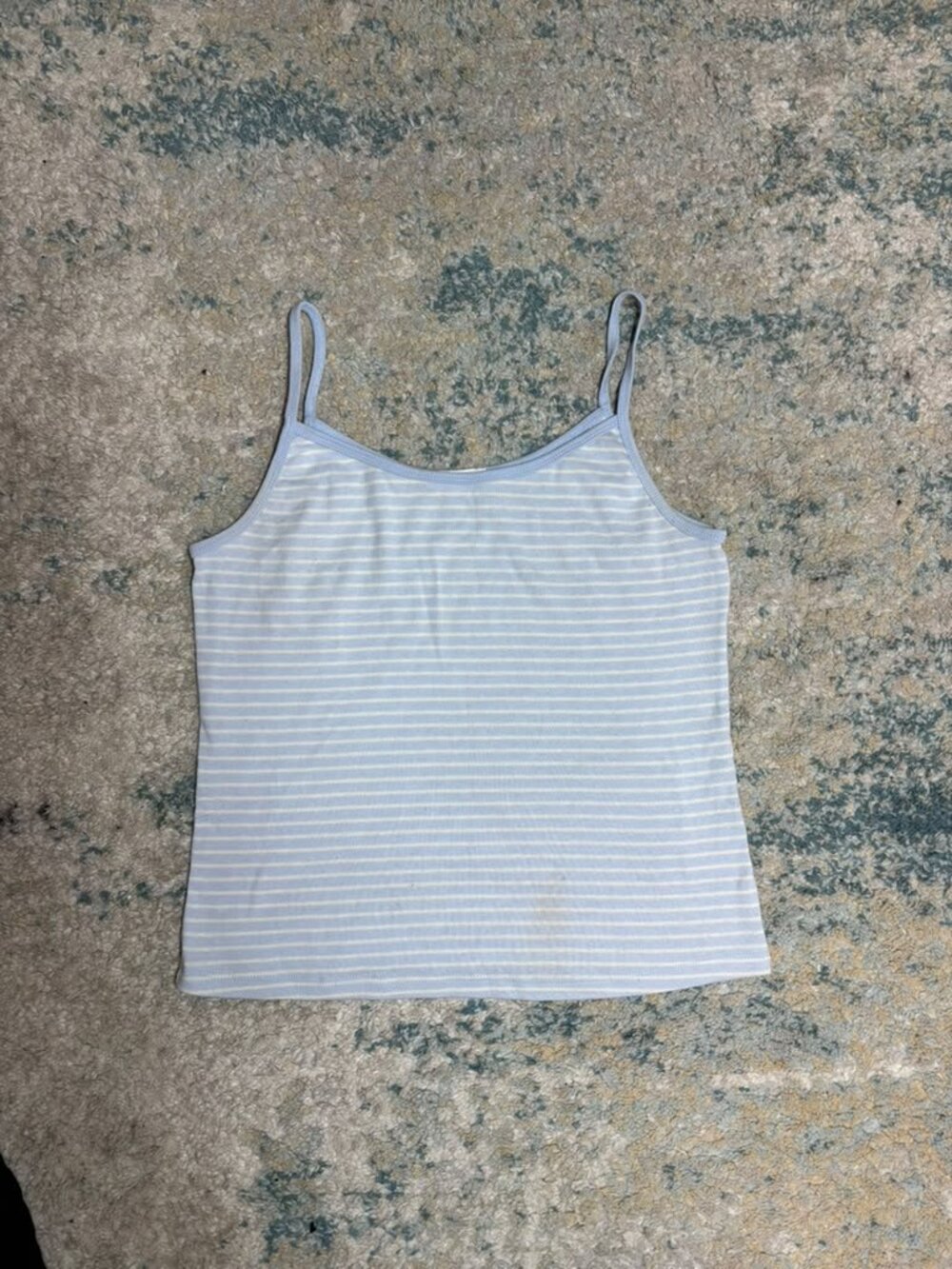 Pink Rose Blue & White Striped Cami Tank Top - Size L